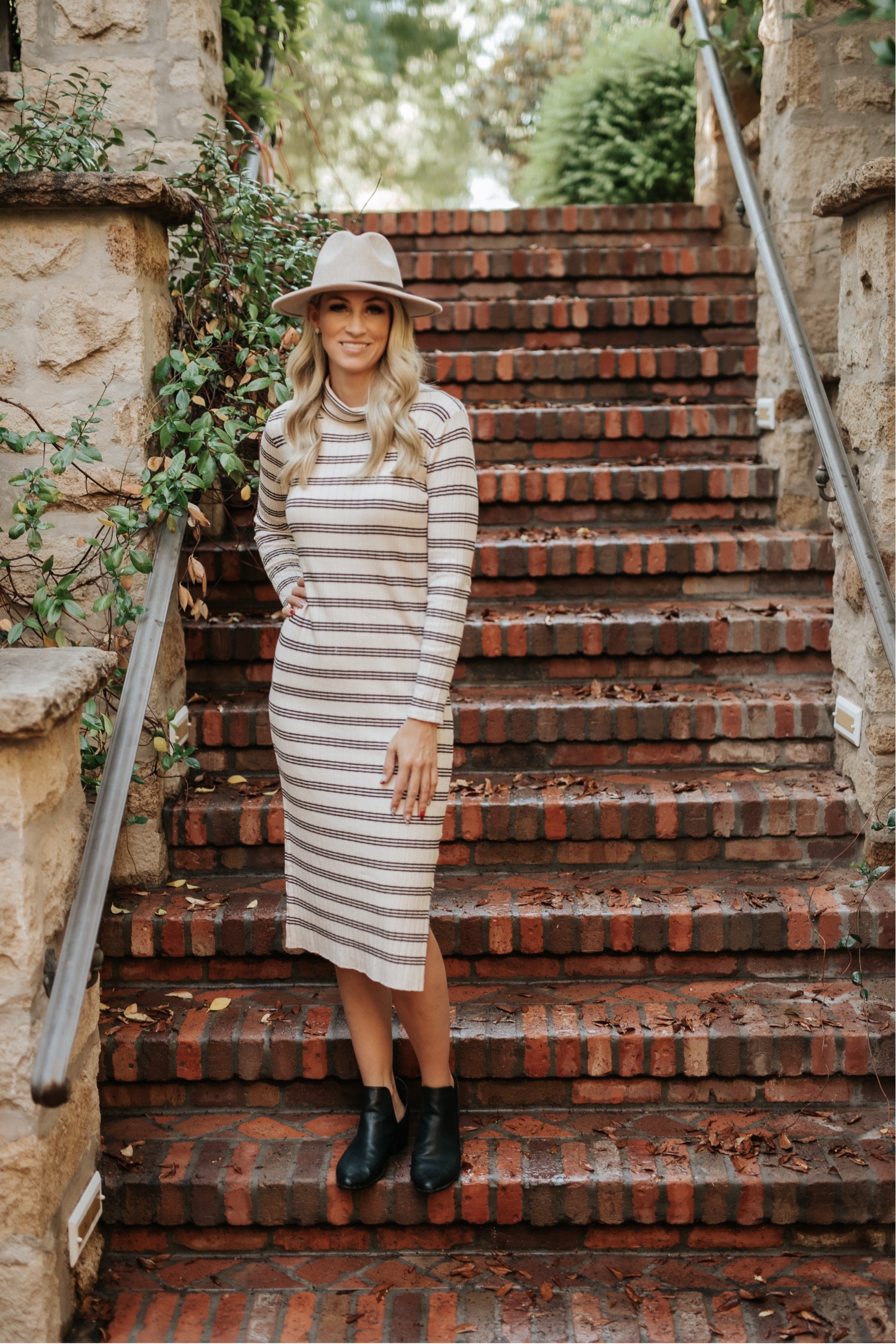 TAYLOR TURTLE NECK STRIPED SWEATER DRESS Joanie and Burt TAYLOR TURTLE NECK STRIPED SWEATER DRESS Joanie and Burt
